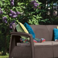 Диван пластиковый Корфу Макс (Corfu love seat max) коричневый в Елабуге - elabuga.mebel24.online | фото 2