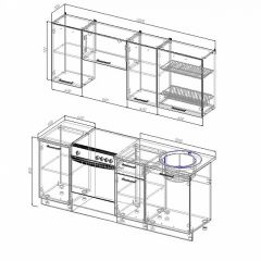 Кухонный гарнитур Антрацит 2000 (Стол. 26мм) в Елабуге - elabuga.mebel24.online | фото 2