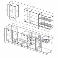 Кухонный гарнитур Антрацит 2800 (Стол. 26мм) в Елабуге - elabuga.mebel24.online | фото 2