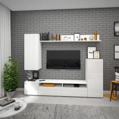 Гостиная Альфа (Белый/Белый глянец) в Елабуге - elabuga.mebel24.online | фото 2