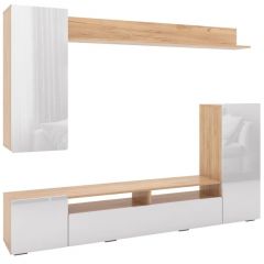 Гостиная Альфа (Дуб крафт золотой/Белый глянец) в Елабуге - elabuga.mebel24.online | фото