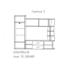 Гостиная ГАРМОНИЯ-3 (ЦРК.ГРМ.03) в Елабуге - elabuga.mebel24.online | фото 2