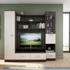 Гостиная ЛЕОН-4 (Анкор белый/Анкор темный) в Елабуге - elabuga.mebel24.online | фото