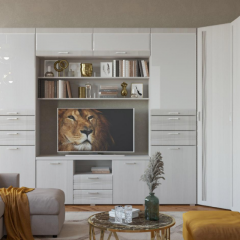 Гостиная ЛОТОС (модульная) Бодега белая в Елабуге - elabuga.mebel24.online | фото 8