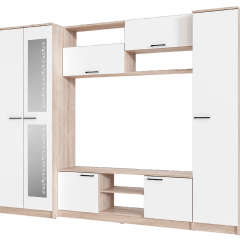 Гостиная МГС 3 Исполнение 1 (Дуб сонома/Белый) в Елабуге - elabuga.mebel24.online | фото 2