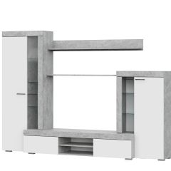 Гостиная МГС 5 (Цемент светлый/Белый) в Елабуге - elabuga.mebel24.online | фото 4