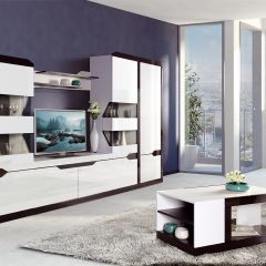 Гостиная Ронда 1 Белый глянец/венге в Елабуге - elabuga.mebel24.online | фото