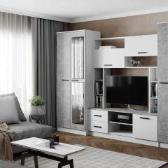 Гостиная СОЛО ЛДСП Белый /ЛДСП Ателье светлое в Елабуге - elabuga.mebel24.online | фото