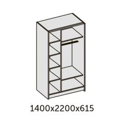 ИННЭС-5 Шкаф-купе 2-х дв. 1400 (1дв. Ф1 - бодега белая, 1дв. Ф2 - зеркало) в Елабуге - elabuga.mebel24.online | фото 2