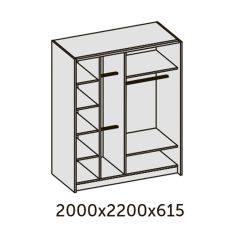 ИННЭС-5 Шкаф-купе 2-х дв. 2000 (2 дв. Ф3 - венге вст. экокожа корич) в Елабуге - elabuga.mebel24.online | фото 2