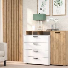 Комод №8 (Дуб Крафт Золотой/Белый) в Елабуге - elabuga.mebel24.online | фото