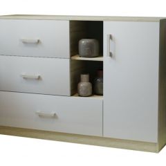 Комод К-3.1 (Дуб сонома/Белый жемчуг) в Елабуге - elabuga.mebel24.online | фото