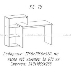 Компьютерный стол №10 (Анкор белый) в Елабуге - elabuga.mebel24.online | фото
