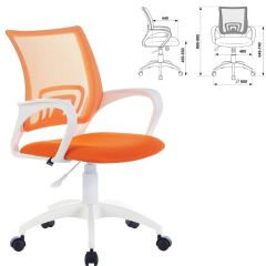 Кресло BRABIX "Fly MG-396W", пластик белый, сетка, оранжевое, 532401, MG-396W_532401 в Елабуге - elabuga.mebel24.online | фото 2
