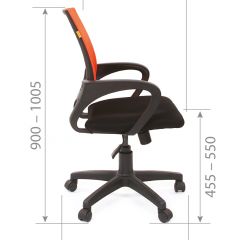 Кресло для оператора CHAIRMAN 696 black (ткань TW-11/сетка TW-34) в Елабуге - elabuga.mebel24.online | фото 5