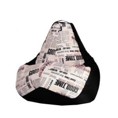 Кресло-мешок XL Газета-Black в Елабуге - elabuga.mebel24.online | фото
