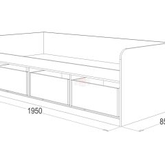 Кровать-8 одинарная с 3-мя ящиками (800*1900) ЛДСП в Елабуге - elabuga.mebel24.online | фото 3