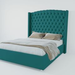Кровать Берлин ЛЮКС с ПМ 1200 (велюр бирюзовый) в Елабуге - elabuga.mebel24.online | фото 3