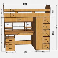 Кровать-чердак Аракс в Елабуге - elabuga.mebel24.online | фото 4