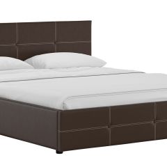 Кровать двойная Синди 160 + ортопед + ПМ + дно (арт. Марика 468 к/з (шоколад)) в Елабуге - elabuga.mebel24.online | фото