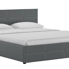 Кровать двойная Синди 160 + ортопед + ПМ + дно (арт. Марика 485 к/з (серый)) в Елабуге - elabuga.mebel24.online | фото