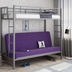 Кровать двухъярусная с диваном "Мадлен" (Серый/Фиолетовый) в Елабуге - elabuga.mebel24.online | фото
