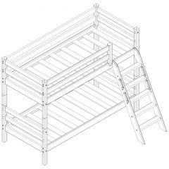 Кровать низкая с наклонной лестницей Соня (Вариант 12) в Елабуге - elabuga.mebel24.online | фото 3