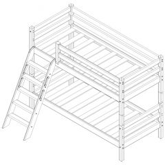 Кровать низкая с наклонной лестницей Соня (Вариант 12) в Елабуге - elabuga.mebel24.online | фото 4