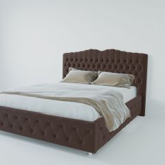 Кровать Нягань с ПМ 1200 (экокожа коричневая) в Елабуге - elabuga.mebel24.online | фото 2