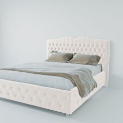 Кровать Нягань с ПМ 1800 (экокожа белая) в Елабуге - elabuga.mebel24.online | фото 2