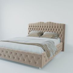 Кровать Нягань с ПМ 900 (велюр светло-серый) в Елабуге - elabuga.mebel24.online | фото 2