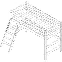 Кровать полувысокая с наклонной лестницей Соня (Вариант 6) в Елабуге - elabuga.mebel24.online | фото 4