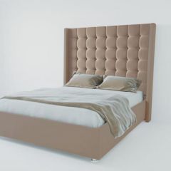Кровать Венеция ЛЮКС без основания 2000 (велюр серый) в Елабуге - elabuga.mebel24.online | фото
