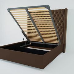 Кровать Версаль ЛЮКС с ПМ 1200 (экокожа коричневая) в Елабуге - elabuga.mebel24.online | фото 2
