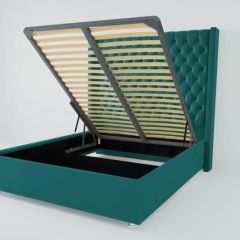 Кровать Версаль ЛЮКС с ПМ 1200 (велюр бирюзовый) в Елабуге - elabuga.mebel24.online | фото 2
