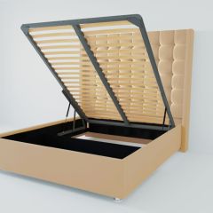 Кровать Венеция ЛЮКС с ПМ 1200 (экокожа бежевая) в Елабуге - elabuga.mebel24.online | фото