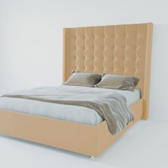 Кровать Венеция ЛЮКС с ПМ 1600 (экокожа бежевая) в Елабуге - elabuga.mebel24.online | фото 2