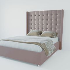 Кровать Венеция ЛЮКС с ПМ 1600 (велюр темно-серый) в Елабуге - elabuga.mebel24.online | фото 2