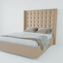 Кровать Венеция ЛЮКС с ПМ 800 (велюр светло-серый) в Елабуге - elabuga.mebel24.online | фото 2