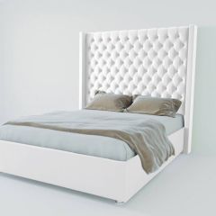 Кровать Версаль ЛЮКС с ПМ 2000 (экокожа белая) в Елабуге - elabuga.mebel24.online | фото