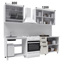 Кухня ДИОР 2 м со стеклом (белый/дуб крафт белый) в Елабуге - elabuga.mebel24.online | фото 2