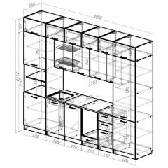 Кухонный гарнитур Сапфир 2 экстра 3000 мм в Елабуге - elabuga.mebel24.online | фото 2