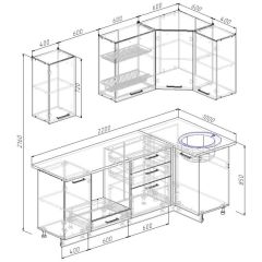 Кухонный гарнитур угловой Бланка 2200х1000 (Стол. 26мм) в Елабуге - elabuga.mebel24.online | фото 3