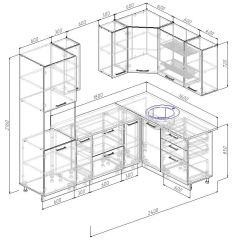 Кухонный гарнитур угловой Бланка 2400х1600 (Стол. 26мм) в Елабуге - elabuga.mebel24.online | фото 3