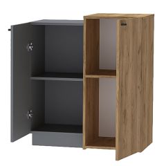 Квадро К-2 Комод 2дв (ЛДСП Графит/дуб крафт золотой) в Елабуге - elabuga.mebel24.online | фото 2