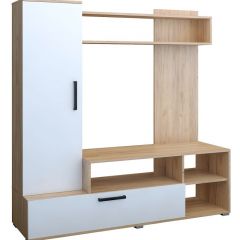 Мини-стенка Линда (дуб золотой/белый глянец) в Елабуге - elabuga.mebel24.online | фото 2
