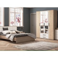 Модульная Спальня Соната (Белый/Дуб Крафт Золотой) в Елабуге - elabuga.mebel24.online | фото