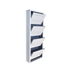 Обувница Комфорт Ф 002 Фасад 3D Гармонь ребро (4 секции) в Елабуге - elabuga.mebel24.online | фото
