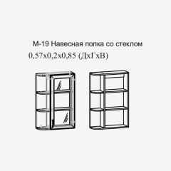 Париж №19 Навесная полка с зеркалом (ясень шимо свет/серый софт премиум) в Елабуге - elabuga.mebel24.online | фото 2