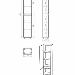 Пенал напольный 35 Норма без ящика АЙСБЕРГ (DA1645P) в Елабуге - elabuga.mebel24.online | фото 5